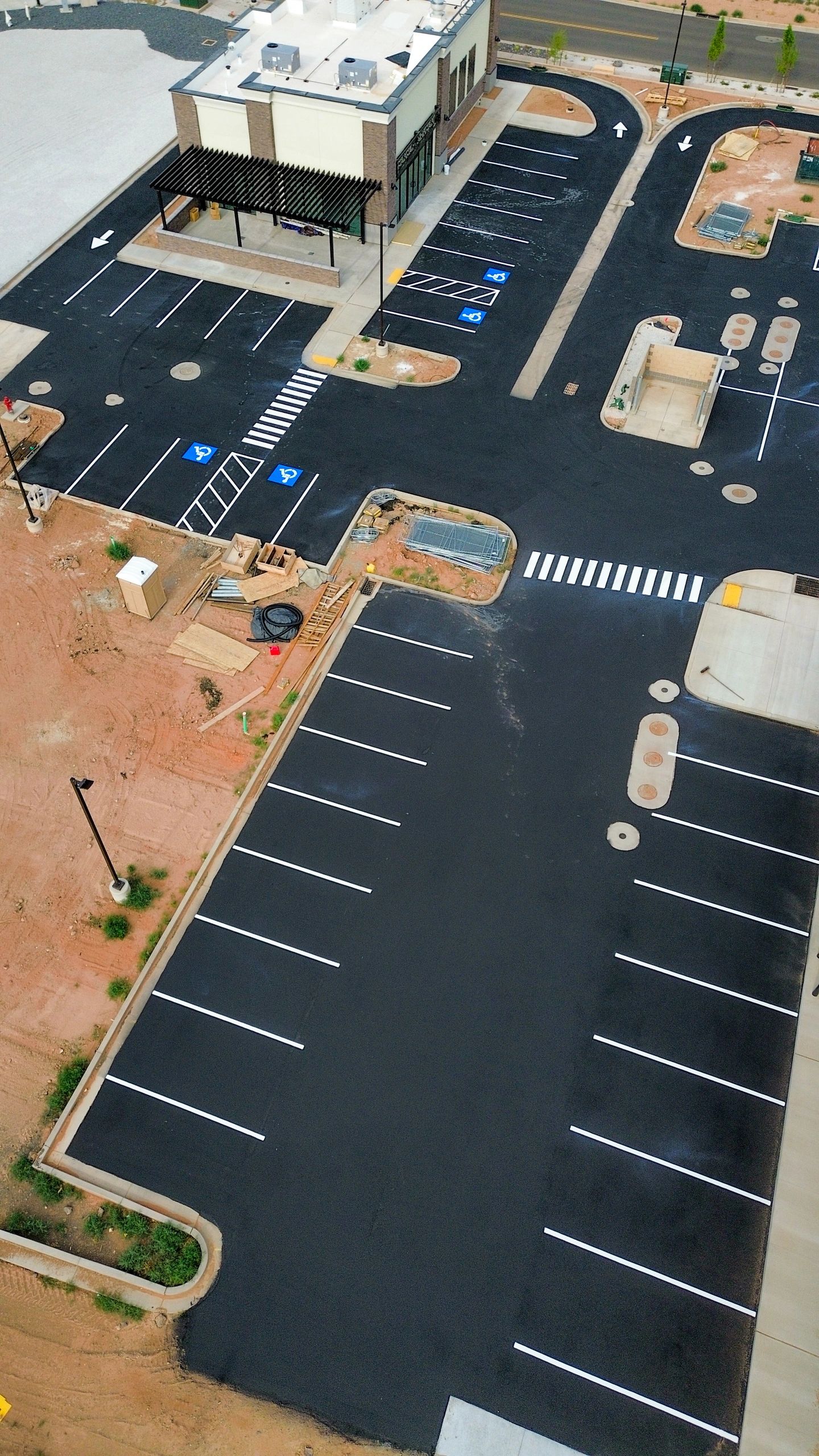 Parking lot striping completed project